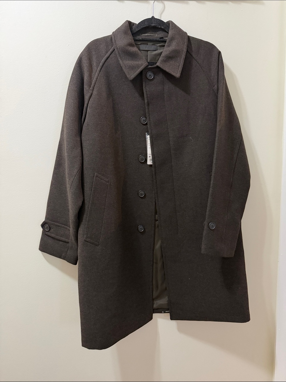 Uniqlo Men's Brown Wool-Blend Pea Coat Size M